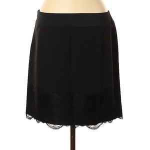 Laundry by Shelli Segal 12 black lace‎ hem side zip dark academia skirt